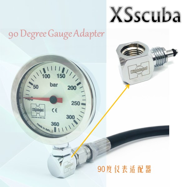 XS SCUBA 90度仪表适配器转接头_DiveGearStore